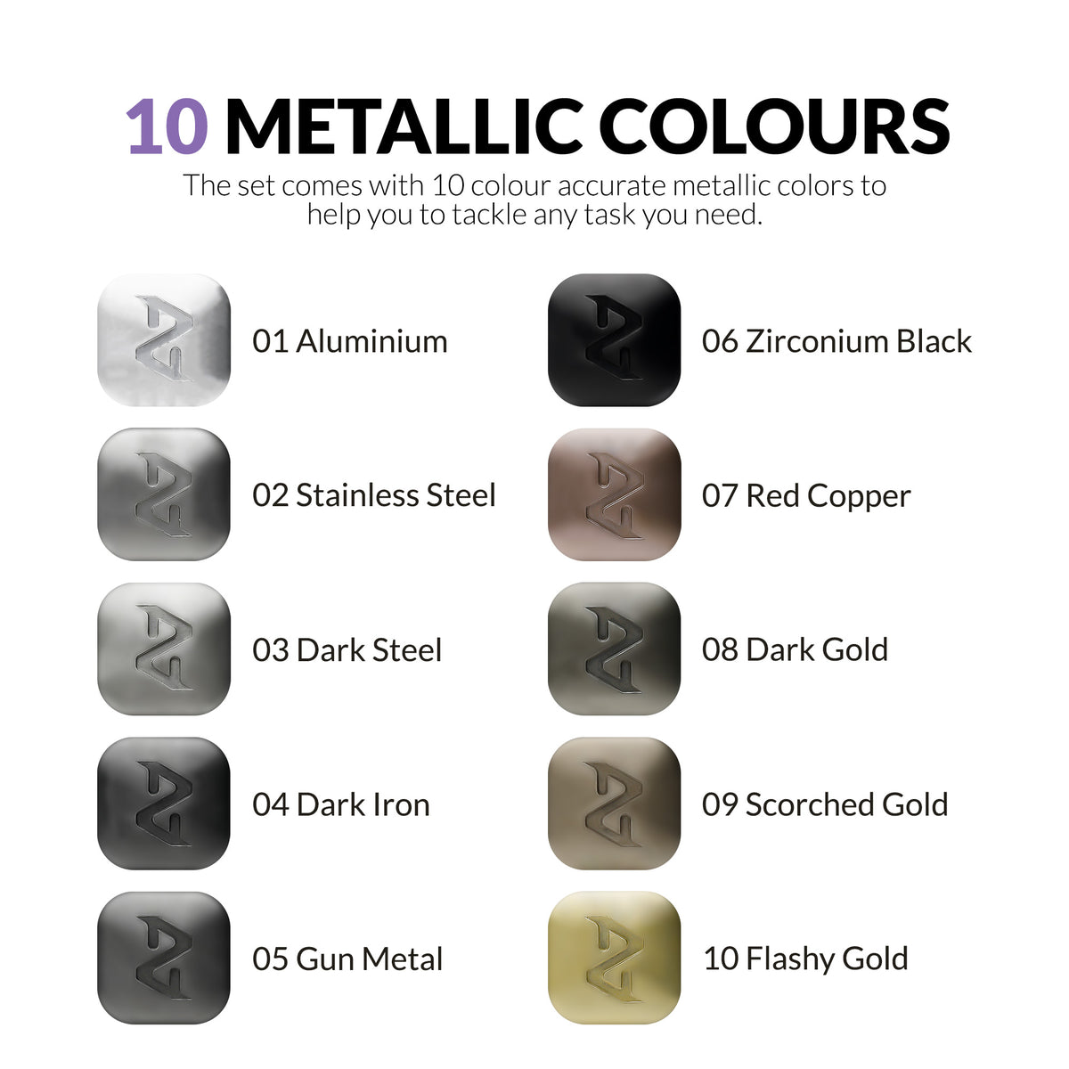 GAAHLERI Metallic Series Marker Set
